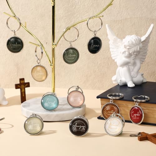 Equsion 36 Pcs Christian Keychain Bulk Mini Bible Keychains, Xmas - color: Xmas