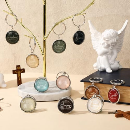 Equsion 36 Pcs Christian Keychain Bulk Mini Bible Keychains, Xmas - color: Xmas