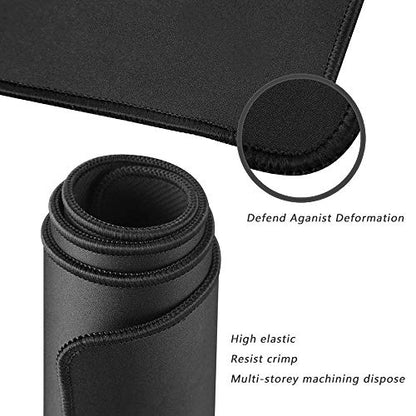 XXL Professional Large Mouse Pad & Computer Game Mouse Mat (35.4x15.7x0.12IN, 90x40 Black) - color: Black, size: 35.4L x 15.7W inches