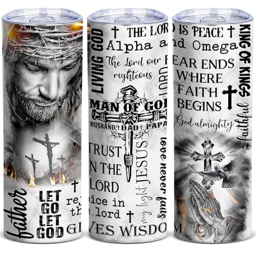 TUMBTU Christian Bible Verse Tumbler,Inspirational Tumbler Gift for Men - color: White-Black