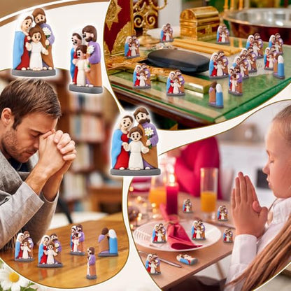 Amyhill 50 Pcs Mini Holy Family Figurines Catholic Jesus Mary Joseph Statue - color: Colorful, size: Holy Family