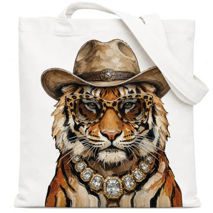 Western Cowgirl Canvas Tote Bag Cowgirl Gifts - color: Western Cowboy Theme 11