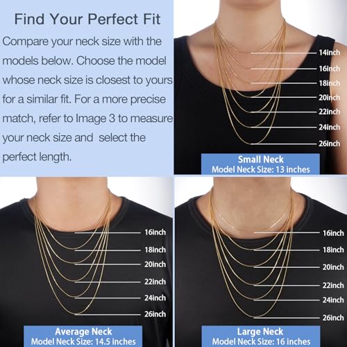 Jewlpire 925 Sterling Silver Chain Necklace for Women, 1.1mm Cable Chains 18K Gold Plated Chain for Women, Thin Sturdy Women's Chains Necklace 14 16 18 20 22 24 Inch - color: 925 Sterling Silver, size: 14 Inch