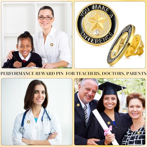 Ceenna 50 Pcs Employee of the Month Star Lapel Pins, You Make A Difference - style: You Make A Difference