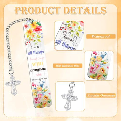 Bible Book Mark for Women, I Can Do All Things Metal Set with Pen - style: I Can Do All Things