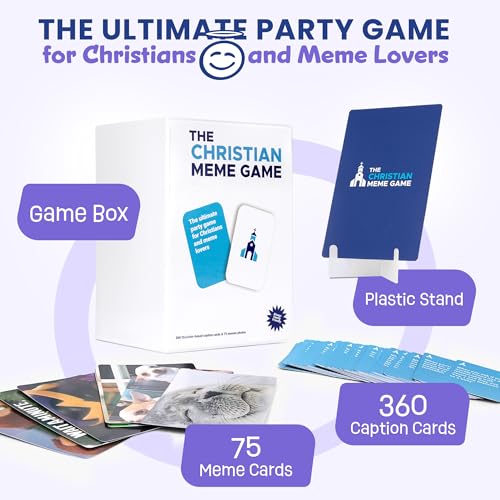 for Family Fun– Clean, Hilarious Bible Game with 75 Memes & 360 Faith-Based Captions – Family Meme Game, Christian Gift for Teens & Adults 10+, & Youth Group Bible Card Game