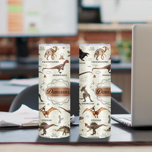 Dinosaur Cup Slim Dino Tumbler 20OZ, Gift for Thanksgiving Christmas 1PCS - color: Dinosaur
