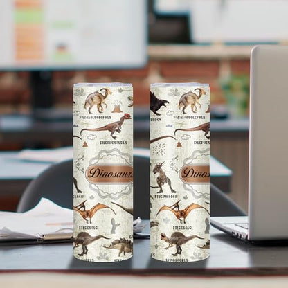 Dinosaur Cup Slim Dino Tumbler 20OZ, Gift for Thanksgiving Christmas 1PCS - color: Dinosaur