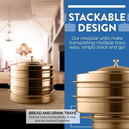 Premium Gold Stainless Steel Offering Trays for Church Collections - color: Offering Plate Blue