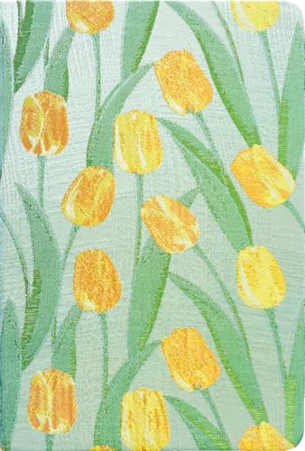 Tulip Gifts, Floral Journal, Cute Notebook, Embroidered Flower Cover, A5, Lined Paper, Wide Ruled, Hardcover, Lay Flat, Journal for Women, Pretty, Garden Journal, Tulips - color: Flower-Tulip