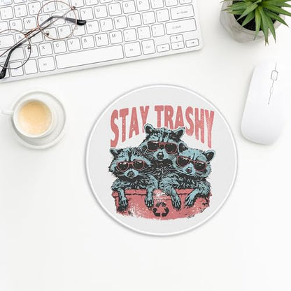Funny Stay Trashy Raccoon Mouse Pad, Sarcastic Trash Panda Mousepads for Desk Home Office Computers Laptop Accessories, Gifts for Raccoon Lovers, 7.9x7.9 Inch - color: Cute Sloth 35