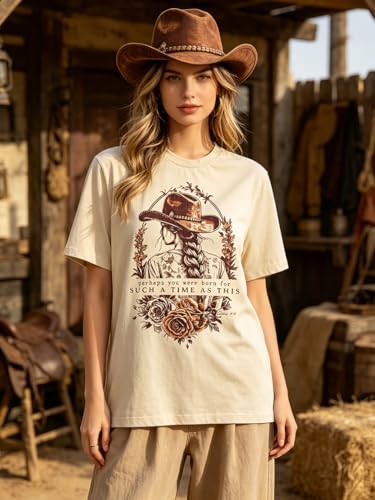 Country Music Concert Shirt Women Retro Rock and Roll Graphic Tee Tops Western Fan Gift Shirts Band Short Sleeve Tops - color: Apricot, size: Small