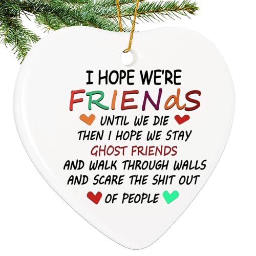 BAOXUE Friends Christmas Ornaments 2025,Friendship Heart Ornament for Christmas Tree,Friendship Gifts Bestfriend Ornament for Women Friends - color: Friend a