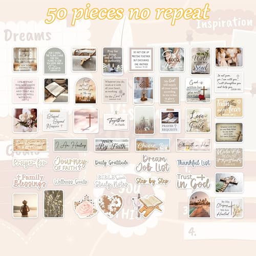Prayer Board Stickers for Women, Bible Verse Christian Decals for Journals - color: Neutral Christian Aesthetic