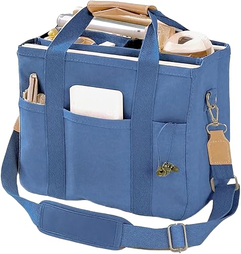 Tote Bags for Women Canvas Purse Crossbody Bags with Pockets Shoulder Handbags Large Bible Messenger Bag With Pockets - color: Blue, size: Large