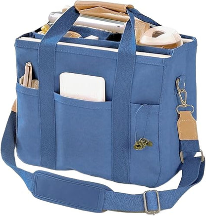 Tote Bags for Women Canvas Purse Crossbody Bags with Pockets Shoulder Handbags Large Bible Messenger Bag With Pockets - color: Blue, size: Large
