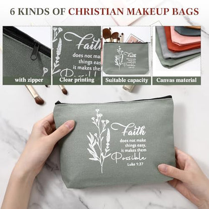 Huhumy 12 Pcs Christian Makeup Bag, Bright Colors, Aesthetic - color: Bright Colors, style: Aesthetic