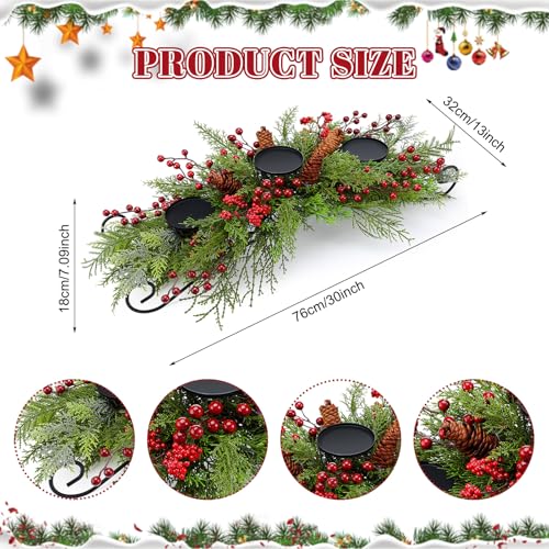 Cindeer Christmas Centerpiece 30 Inch LED Candle Holder, Classic - style: Classic