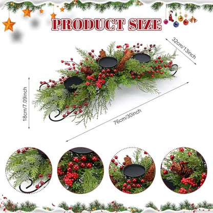 Cindeer Christmas Centerpiece 30 Inch LED Candle Holder, Classic - style: Classic