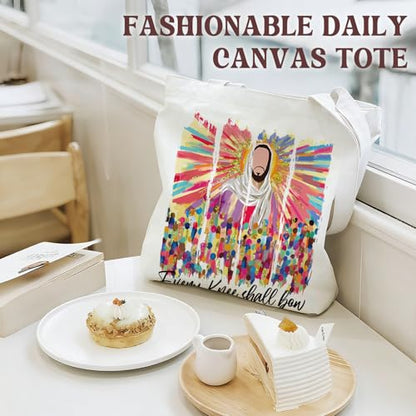 Bible Tote Bags Cute Christian Preppy Canvas Tote Bag Christian Gifts for Women Reusable Shopping Bags(Parent) - color: Christ-2