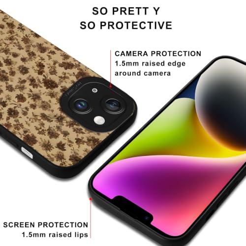 Floral Flowers Phone Case for iPhone 14 Case Aesthetics Pattern Shockproof Soft Protective for Women Men Phone Cover Funda for iPhone 14 6.1 Inch - color: Flowers, size: for iPhone 14