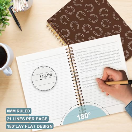 Western Horseshoe Spiral Notebook 5.5x8.3 - color: White Western Horseshoe
