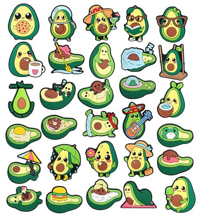 Cute Pins Bulk, Funny Lapel Badge Pins Rubber Brooch Pins for Backpacks, Hats, Bags - style: Avocado-30PCS
