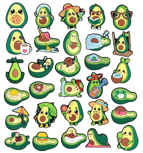 Cute Pins Bulk, Funny Lapel Badge Pins Rubber Brooch Pins for Backpacks, Hats, Bags - style: Avocado-30PCS