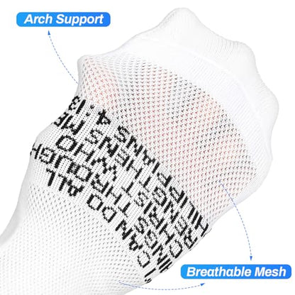 Meudid Grip Soccer Socks with 3 Crosses - Anti-Slip Christian Sock with Bible Verse for US 6-13