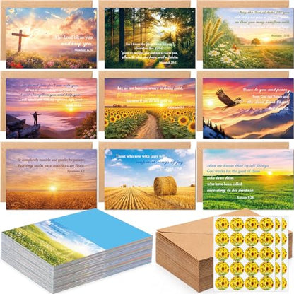 50 Sets Landscape Christian Greeting Cards Bulk with Envelopes - style: Landscape