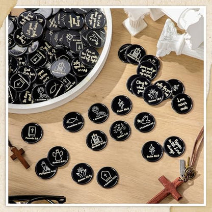 Eersida 120 Pcs Christian Coins Bulk Bible Verse Jesus Tokens, Classic - style: Classic