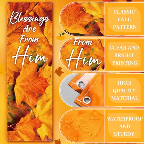 Hosuly 4 Pcs Fall Sanctuary Banners for Church, Classic Style 2 X 6 Feet - size: 2 x 6 Feet, style: Classic Style