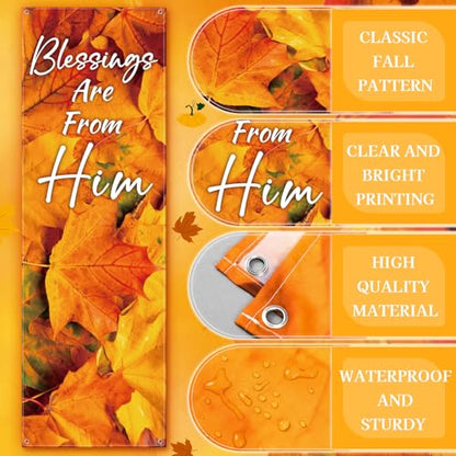 Hosuly 4 Pcs Fall Sanctuary Banners for Church, Classic Style 2 X 6 Feet - size: 2 x 6 Feet, style: Classic Style