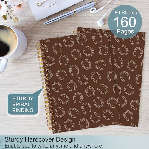 Western Horseshoe Spiral Notebook 5.5x8.3 - color: White Western Horseshoe
