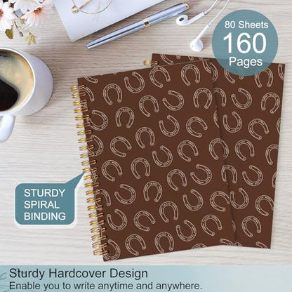 Western Horseshoe Spiral Notebook 5.5x8.3 - color: White Western Horseshoe