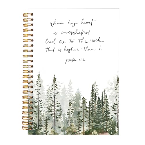 KAOWT Christian Notebook Journal, Prayer Journal for Women, Lead Me To the Rock That is Higher Than I Bible Notebooks for Note Taking, Watercolor Mountain Hardcover Spiral Notebook 5.5x8.3 - color: notbook bible-mountain