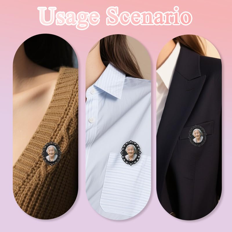 Wedding Double Picture Frame Brooch for Bride Grooms Boutonniece Pin for Wedding Bouquet - color: Color H