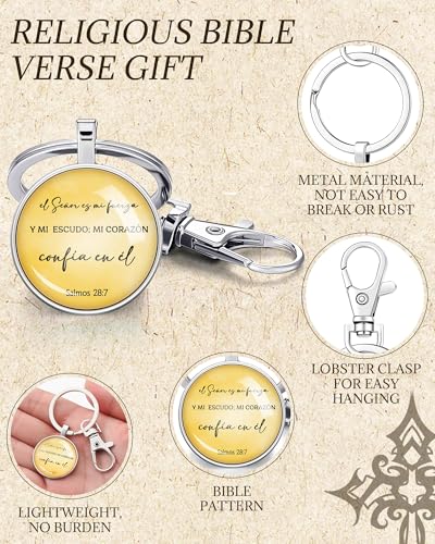 Quelay Spanish Christian Keychains Bible Verse Llaveros - style: Classic