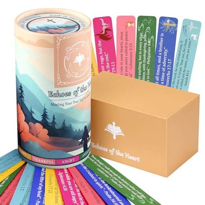 Bible Verse Jar for Women - 60 Scripture Bright Color Cards for 6 Emotions