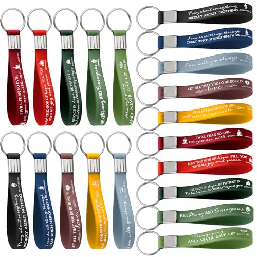 100 Pcs Christian Keychain Gift Bulk Religious Keyring - color: Joyous Color