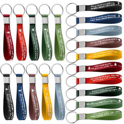 100 Pcs Christian Keychain Gift Bulk Religious Keyring - color: Joyous Color