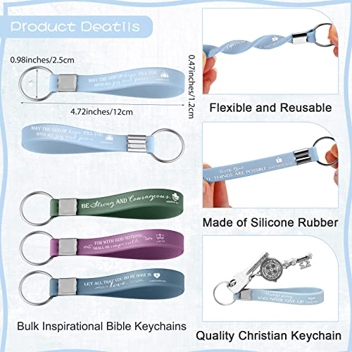100 Pcs Christian Keychain Gift Bulk Religious Keyring - color: Fresh Color