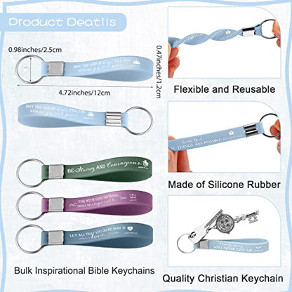 100 Pcs Christian Keychain Gift Bulk Religious Keyring - color: Fresh Color