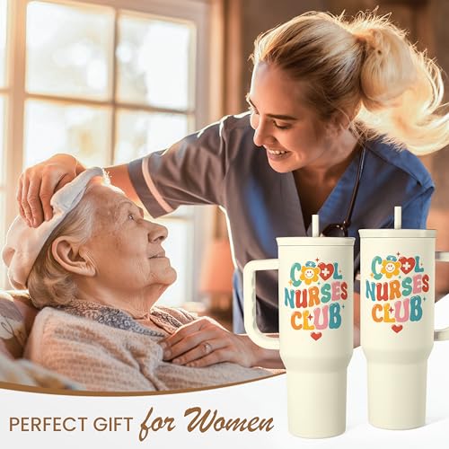 SANDJEST Nurse Tumbler 40oz, Cool Club Coffee Travel Mug With Straw - Perfect Nurse Gift for Any Occasion - color: Nurse 3