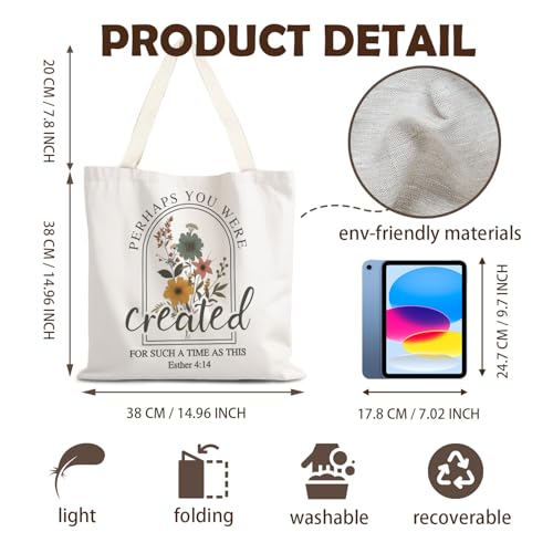 FBB Christian What's the Best that Could Happen Inspirational Tote Bag - color: Perhaps You Were Created for Such a Time as This