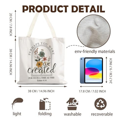FBB Christian What's the Best that Could Happen Inspirational Tote Bag - color: Perhaps You Were Created for Such a Time as This