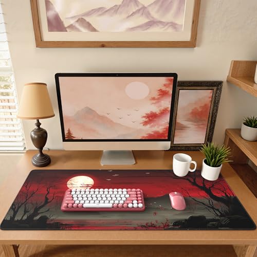 iCasso Desk Protector Mat, Large Japanese Mouse Pad, Full Moon - color: Full Moon