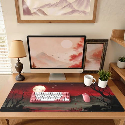 iCasso Desk Protector Mat, Large Japanese Mouse Pad, Full Moon - color: Full Moon
