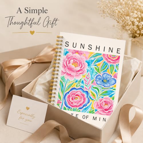 JMICTUB Colorful Floral Summer Beach Spiral Notebook 5.5x8.3, Sunshine State of Mind Flower Hardcover Lined Journal - color: Spiral notebook-07