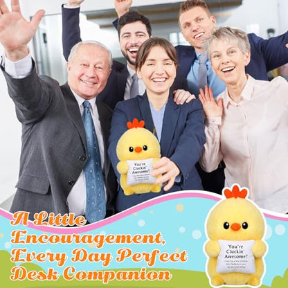 Hollowfly 10 Inch Chicken Plush Stuffed Animal Gifts for Girl Boy, Cute Stuff Active Support Gift for Women Men Graduation Teacher Appreciation, Emotional Chick Holding Pillow Positive Decor - size: 9.84 Inch, style: Chick